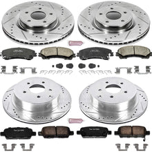 Power Stop K6943 Front & Rear Brake Kit with Drilled/Slotted Brake Rotors and Z23 Evolution Ceramic Brake Pads