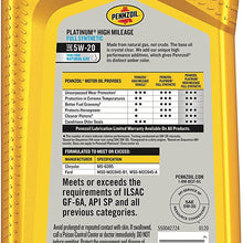 Pennzoil Platinum High Mileage Full Synthetic 5W-30 Motor Oil for Vehicles Over 75K Miles (5-Quart, Single-Pack)