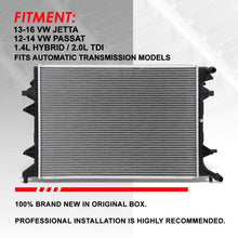 13273 OE Style Aluminum Core Cooling Radiator Replacement for VW Jetta Passat 1.4L Hybrid 2.0L TDI AT 13-16