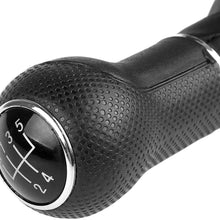 ONEVER 5 Speed Car Gear Shift Knob Gaitor Boot with PU Leather Dustproof Cover Compatible with VW Golf Bora Jetta GTi MK4, Black