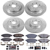 Power Stop K5546 Front & Rear Brake Kit with Drilled/Slotted Brake Rotors and Z23 Evolution Ceramic Brake Pads