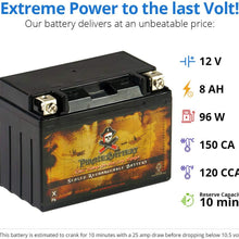 Replacement YTX9-BS Powersports Battery - Rechargeable - Maintenance Free - Absorbed Glass Matt - Pirate Battery
