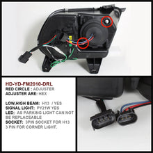 Spyder Auto HD-YD-FM2010-DRL-BK Ford Mustang Black DRL LED Crystal Headlight