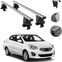 Roof Rack Cross Bars Lockable Luggage Carrier Smooth Roof Cars | Fits Mitsubishi Mirage G4 Sedan 2017-2021 Black Aluminum Cargo Carrier Rooftop Bars | Automotive Exterior Accessories