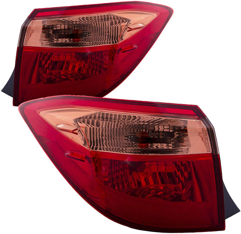 HEADLIGHTSDEPOT CAPA Tail Light Outer Body Mounted Compatible With Toyota Corolla 2017-2019 E L LE ECO Models Includes Left Driver and Right Passenger Side Tail Lights