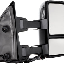 LUJUNTEC Towing Mirrors Fit for 1999-2007 for Ford F250/F350/F450/F550 Super Duty Tow Mirrors Set Driver and Passenger Side Power Adjust Heated Turn Signal Light Chrome Housing
