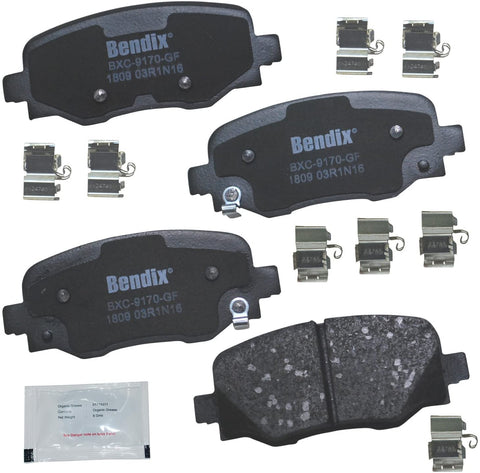 Bendix Premium Copper Free CFC1809 Ceramic Brake Pad (with Installation Hardware Rear)