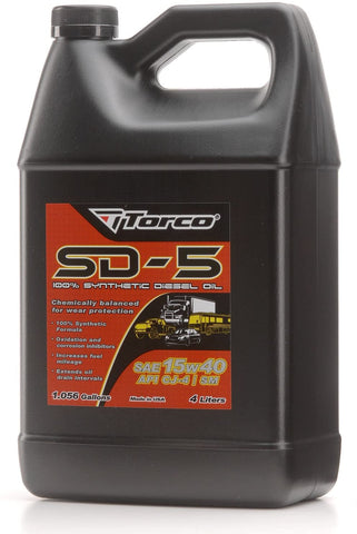 Torco A191540F SD-5 MPZ 15w40 Synthetic Diesel Motor Oil Bottle - 1 Liter Bottle, (Case of 6)