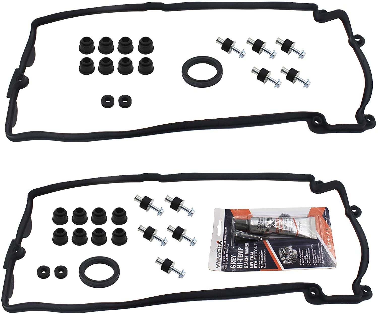 Engine Valve Cover Gaskets Kit Left & Right Replacement for BMW 545i 550i 645Ci 650i 745Li 745i 4.8L 2002 2003 2004 2005 2006 2007 2008 2009 2010# 11127513194 11127513195 by LAFORMO