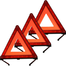 KAFEEK Reflective Warning Triangle Emergency Warning Triangle Roadside Safety Triangle Kits (Set of 3)