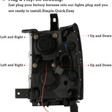 ECCPP Projector Headlight Assembly Replacement for 2014-2015 Chevy Silverado Chrome Housing/Clear Lens with Illuminating Bar DRL Pair Set
