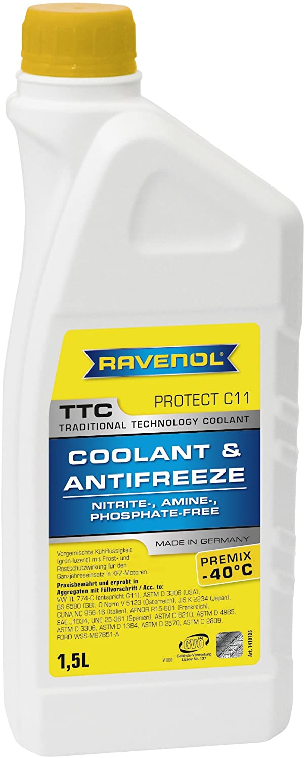 RAVENOL J4D2113-150 TTC Coolant Antifreeze Premix (G11) (1.5 Liter)