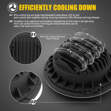 7 inch LED Headlight Fog Passing Lights DOT Kit Set Ring Motorcycle Headlamp Ring for Harley Davidson Touring Road King Ultra Classic Electra Street Glide Tri Cvo Heritage Softail Deluxe Fatboy Black