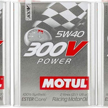 Motul 104242 Set of 5 300V Power 5W-40 Motor Oil 2-Liter Bottles