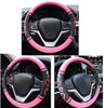 Didida Steering Wheel Covers for Women Men Couple New 3D Heart Embossing Love Cartoon Microfiber Leather Universal 15 Inch (Pink)