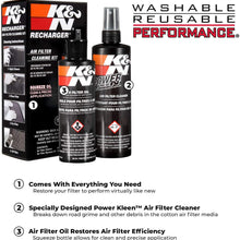 K&N Air Filter Cleaning Kit: Squeeze Bottle Filter Cleaner and Black Oil Kit; Restores Engine Air Filter Performance; Service Kit-99-5050BK
