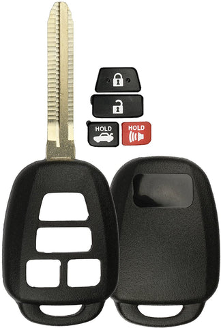 KeylessOption Keyless Entry Remote Uncut Car Blank Key Blade Case Fob Shell for Toyota Camry Scion HYQ12BDM