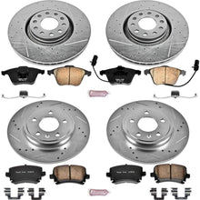 Power Stop K4065 Front & Rear Brake Kit with Drilled/Slotted Brake Rotors and Z23 Evolution Ceramic Brake Pads