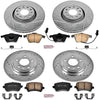 Power Stop K4065 Front & Rear Brake Kit with Drilled/Slotted Brake Rotors and Z23 Evolution Ceramic Brake Pads