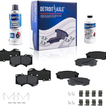 Detroit Axle - FRONT & REAR Ceramic Brake Pads w/Hardware, Brake Fluid & Cleaner for 2003-2017 Lexus GX460 GX470 - [03-17 4Runner] - 07-14 FJ Cruiser - [01-07 Toyota Sequoia]