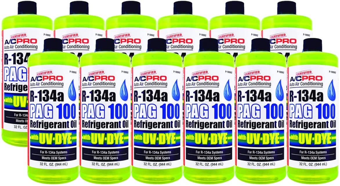 Interdynamics A/C Pro R-134a PAG 100 Refrigerant Oil with UV Dye (32 o ...