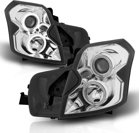 AmeriLite Projector Headlights Chrome (CCFL Halo) for Cadillac CTS - Passenger and Driver Side