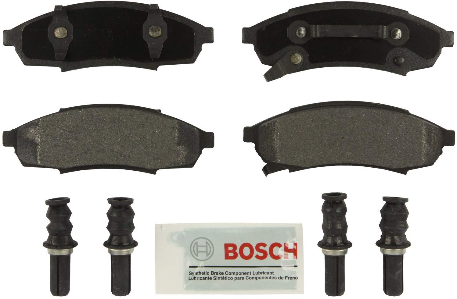 Bosch BE376H Blue Disc Brake Pad Set with Hardware for Select Buick Regal; Chevrolet Lumina/Monte Carlo; Oldsmobile Cutlass, Pontiac Grand Prix, FRONT