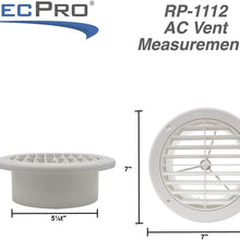 RecPro RV AC Vent 5" Side Vent | Optional Charcoal Filter | White | Camper AC Vent (5 Pack, No Charcoal Filter)