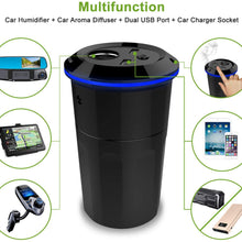 Gulaki Car Diffuser Essential Oils - Multifunction Cool Mist Car Humidifier with 2 USB Port and 1 Car Charger Socket (Black)