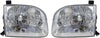 2001-2004 Toyota Sequoia & 2004 Tundra Pickup Truck (SR5 Crew/Double/Extended Cab 4-Door Models) Headlight Headlamp Head Light Lamp Pair Set Right Passenger And Left Driver Side (2001 01 2002 02 2003 03 2004 04)