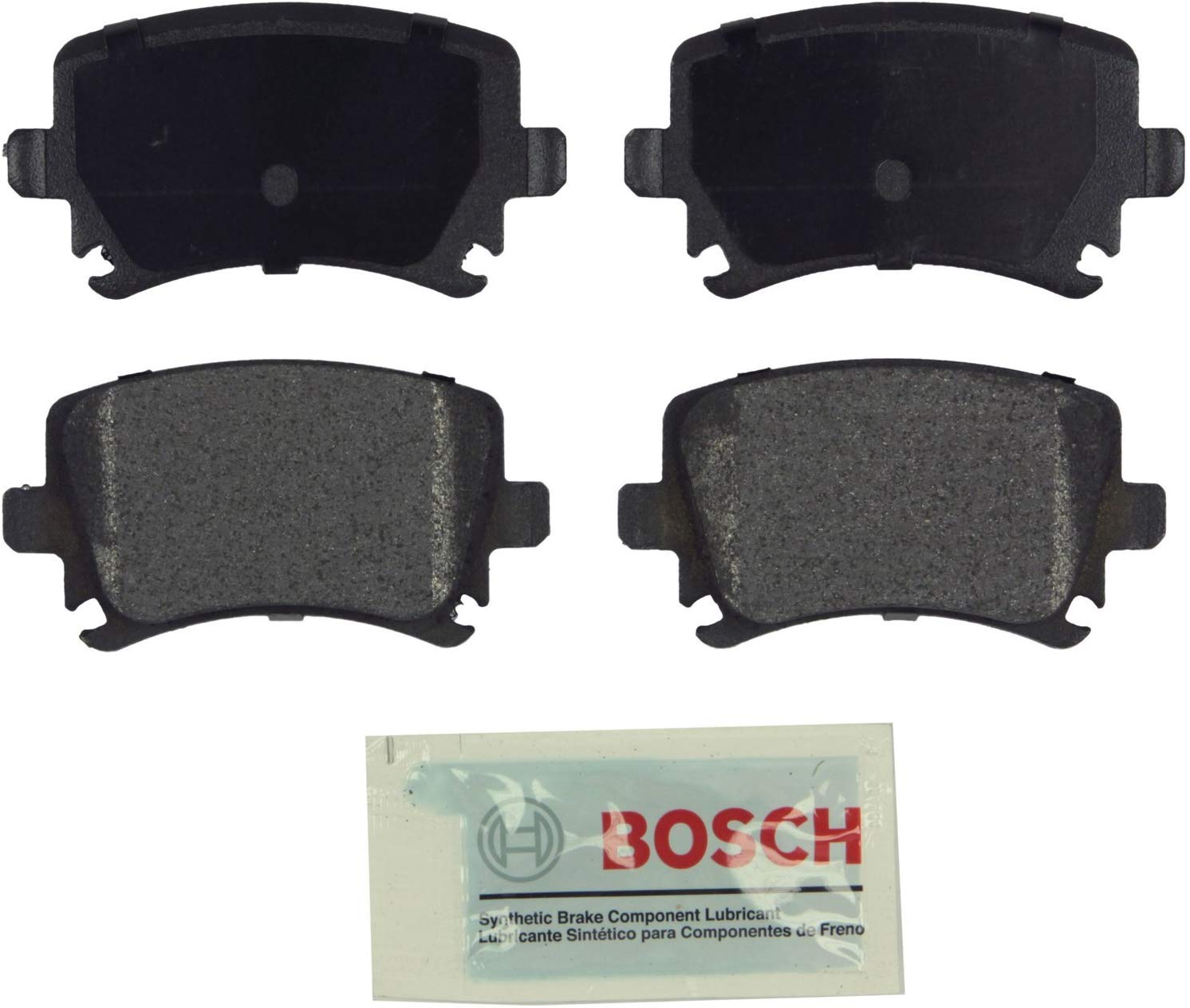 Bosch BE1108 Blue Disc Brake Pad Set for Select Audi A3, A4, A6, S3, TT; Volkswagen Eos, Golf, GTI, Jetta, Passat, R32, Rabbit, Tiguan - REAR