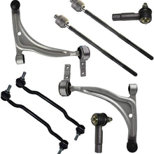 TRIL GEAR Complete 8pc Both (2) Front Lower Control Arm & Ball Joints, Inner & Outer Tie Rod Ends, Stabilizer Sway Bar Links fit for 2002-2006 Altima - [04-08 Maxima]