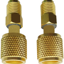 JIANZHENKEJI R410A Adapter | 5/16" Female Quick Couplers x 1/4" Male Flare for Outdoor Units Mini Split & HVAC & Central Air Conditioner System(Pack of 2) (0°)