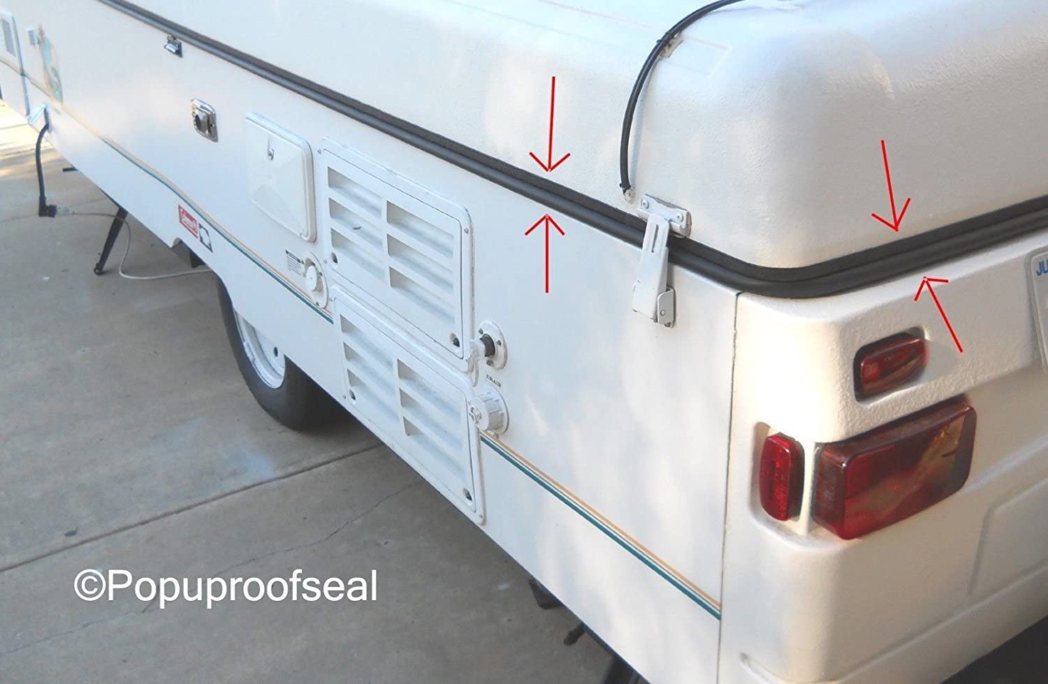 1996-2003 Coleman Fleetwood Popup Trailer Roof Seal 41' for ABS Roofs - Rubber Gasket
