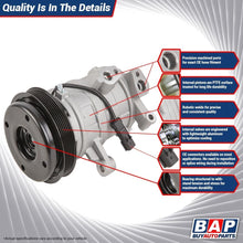 AC Compressor & 140mm 2 Groove A/C Clutch Replaces Sanden SD7H15HD 7952 8088 5308 8056 9571 w/ 12v Clutch - BuyAutoParts 60-02442NA NEW