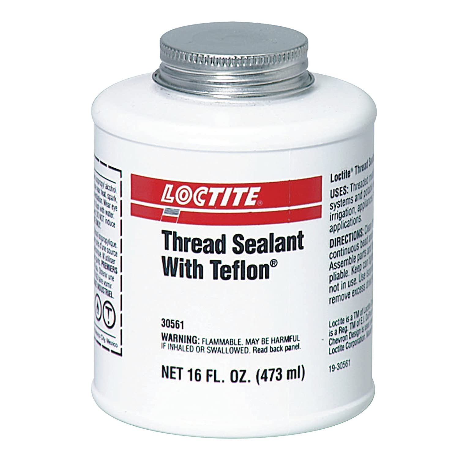 1527514 Loctite Thread Sealant, 1 pt, Brush Can, White, 16 oz.