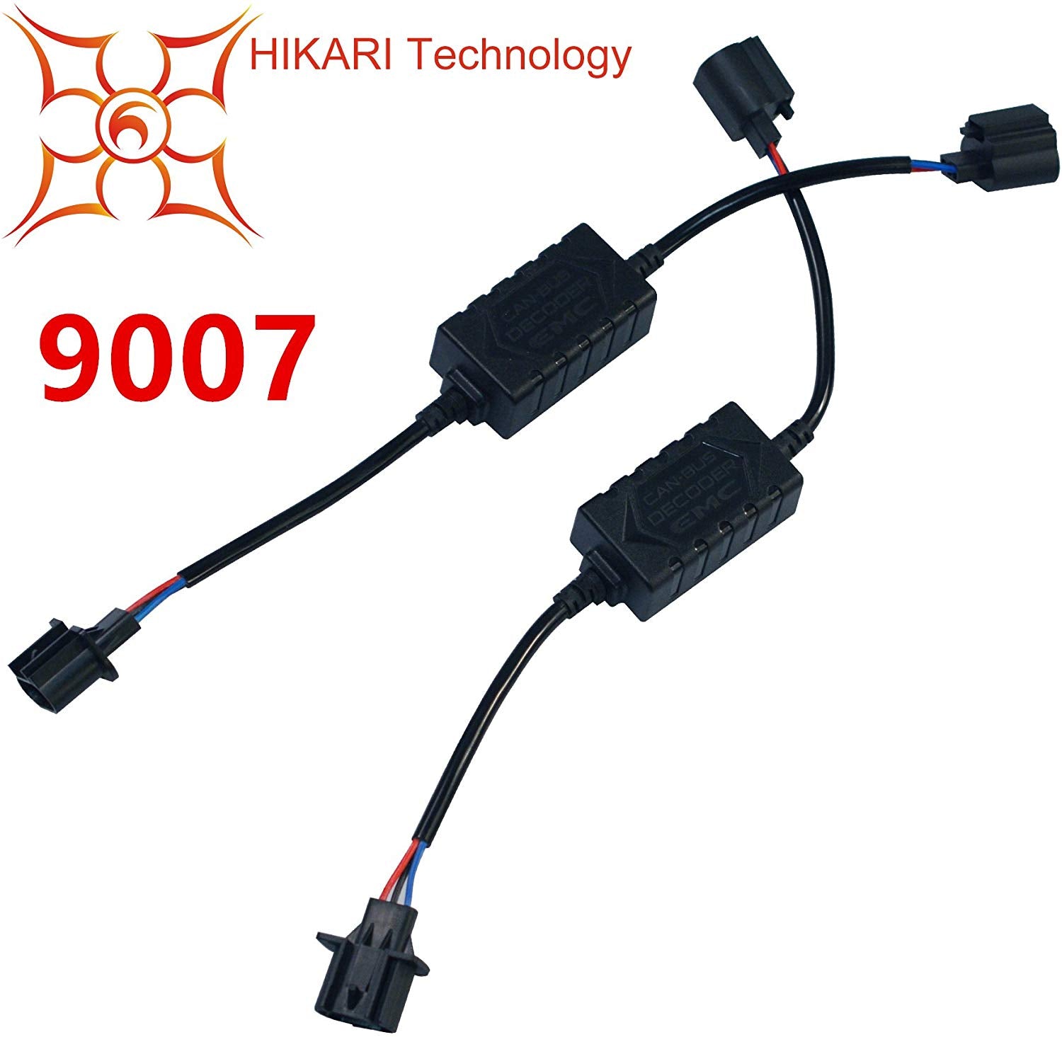 HIKARI Pair LED Conversion Kit Headlight Canbus Error Free Anti Flickering Resistor Decoder - 9007