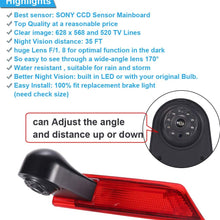 Car Third Roof Top Mount Brake Lamp Camera Brake Light Parking Camera Reverse Rear View Backup Camera for Ford Transit Custom 2012-2016
