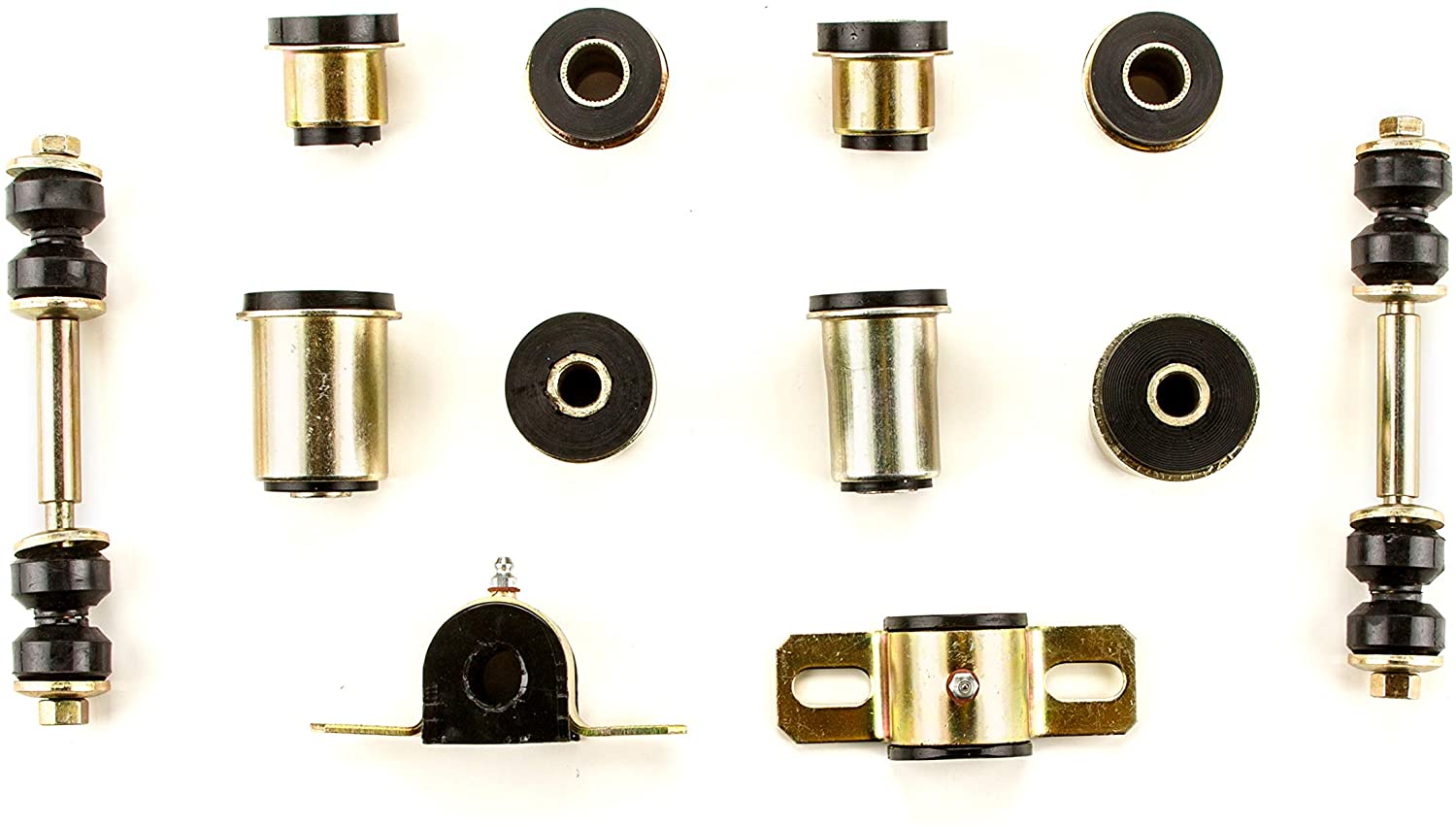 Andersen Restorations Black Polyurethane Front End Suspension Bushing Set Compatible with Chevrolet Chevy II/Nova OEM Spec Replacements (12 Piece Kit)