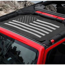 RT-TCZ Sunshade Mesh Shade Top Cover US Flag Polyester Durable Sun Shade for Jeep Wrangler 2007-2017 JK JKU 2 Door Black US Flag