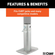 CURT 28274 Trailer Jack Foot, Fits 2-Inch Diameter Tube, Supports 2,000 lbs, 8-1/2-In Height
