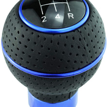 Abfer Shift Knob 5 Speed Leather Gear Shifter Car Shifting Stick Ball Knobs for Most Manual Vehicle, Blue