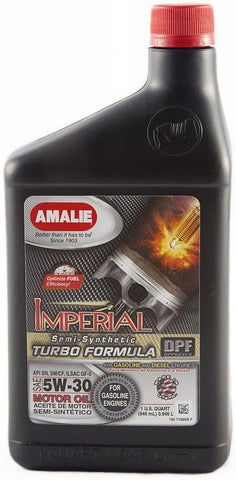 Amalie (160-71066-56-12PK) Imperial Turbo Formula 5W-30 Motor Oil - 1 Quart Bottle, (Pack of 12)