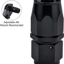 EVIL ENERGY 6AN Straight Swivel Hose End Fitting for Braided Fuel Line Aluminum Black 2PCS