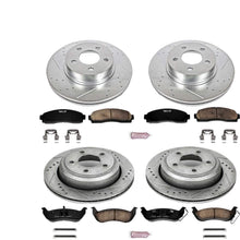 Power Stop K6273 Front & Rear Brake Kit with Drilled/Slotted Brake Rotors and Z23 Evolution Ceramic Brake Pads