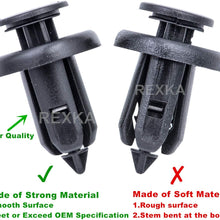 Rexka 40pcs Bumper Fender Grille Splash Shield Clips 91506-S9A-003 Stem Length 16 mm for Honda Accord Civic CR-V Odyssey