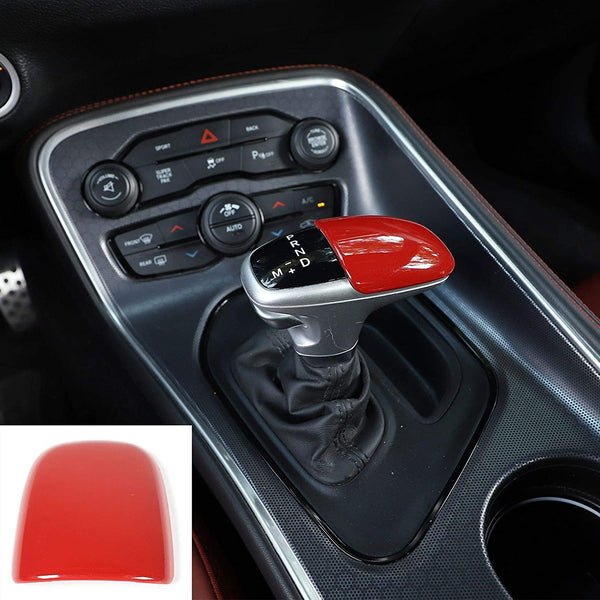 Gear Shift Knob Cover Trim for 2015-2020 Dodge Challenger/Charger, for 2018-2020 Dodge Durango (Carbon Fiber Look)