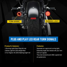 LX-LIGHT Pair 2'' Bullet Style Rear Brake Light LED Turn Signal Kit with 1157 Base for Honda Yamaha Motorcycles