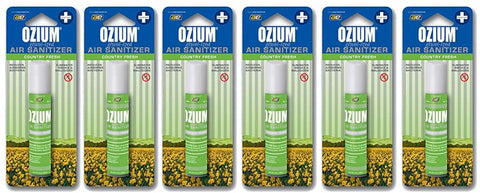 Ozium Air Sanitizer & Freshener Country Fresh Scent (0.8 oz.) - Pack of 6