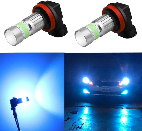 Alla Lighting H16 LED Fog Lights Bulbs 8000K Ice Blue 2800lm Xtreme Super Bright COB-72 12V H11 H8 Replacement